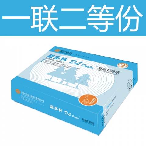藍多林80列打印紙 一聯二等份  雙裂線（1000S)-6