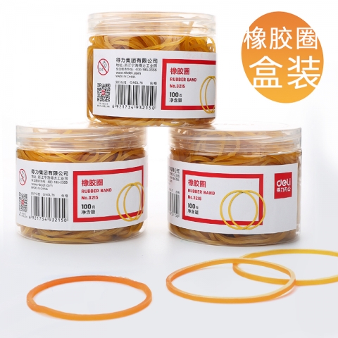 得力3215橡皮筋(黃)(100g/筒)-6